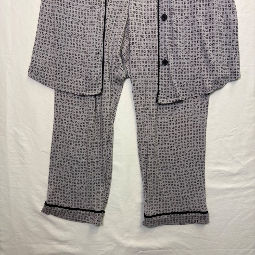 Simply Vera Vera Wang Pajama Set Women's S Gray Black Button Top Pants Rayon - Picture 2 of 8